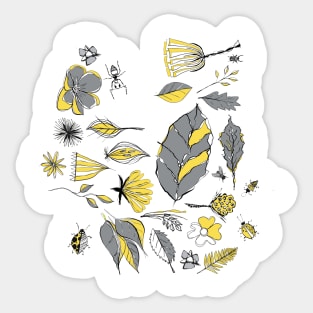 Nature Doodles in Pantone 2021 Sticker